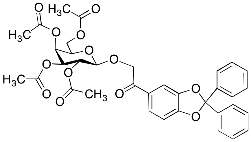 (2R,3S,4S,5R,6R)-2-(Acetoxymethyl)-6-(2-(2,2-diphenylbenzo[d][1,3]dioxol-5-yl)-2-oxoethoxy)tetrahydro-2H-pyran-3,4,5-triyl Triacetate