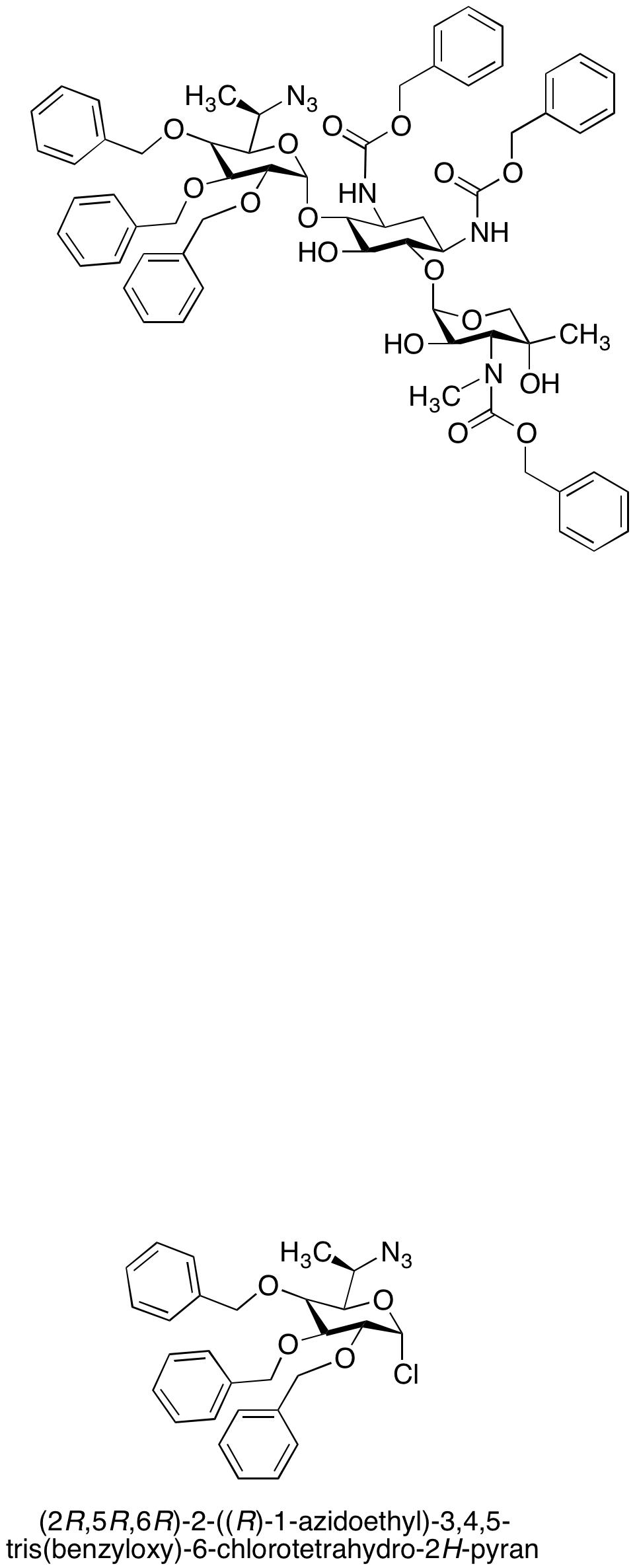 (2R,3R,4S,5R,6R)-2-((R)-1-Azidoethyl)-3,4,5-tris(benzyloxy)-6-chlorotetrahydro-2H-pyran-2-yl)-oxy)-tris-N-benzyloxycarbonyl Garamine