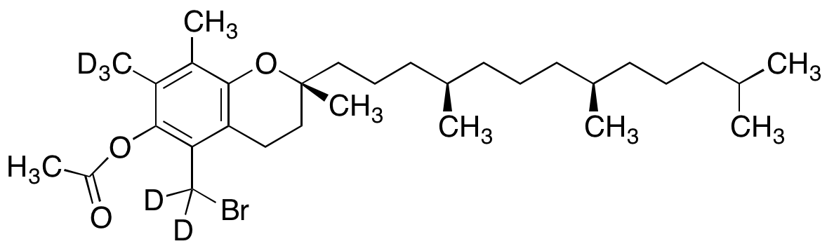 (2R)​-5-​(Bromomethyl-​d2)​-​3,​4-​dihydro-​2,​8-​dimethyl-​7-​(methyl-​d3)​-​2-​[(4R,​8R)​-​4,​8,​12-​trimethyltridecyl]​-2H-​1-​benzopyran-​6-​ol-d5 Acetate