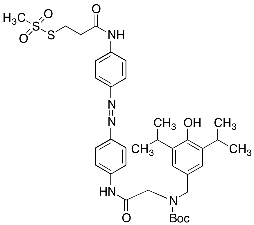 S-(3-((4-((4-(2-((tert-Butoxycarbonyl)(4-hydroxy-3,5-diisopropylbenzyl)amino)acetamido)phenyl)diazenyl)phenyl)amino)-3-oxopropyl) Methanesulfonothioate