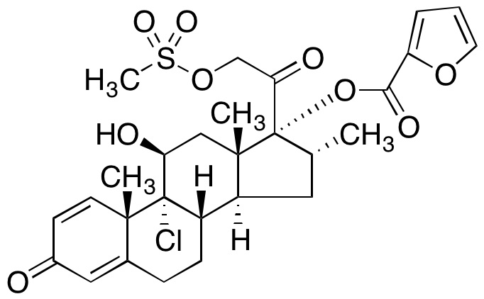 (11b,16a)-9-Chloro-17-[(2-furanylcarbonyl)oxy]-11-hydroxy-16-methyl-21-[(methylsulfonyl)oxy]-pregna-1,4-diene-3,20-dione (Mometasone Impurity R)